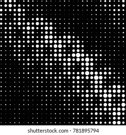 Spotted black and white grunge vector line background. Abstract halftone illustration background. Grunge grid polka dot background pattern

