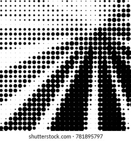 Spotted black and white grunge vector line background. Abstract halftone illustration background. Grunge grid polka dot background pattern
