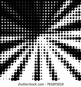 Spotted black and white grunge vector line background. Abstract halftone illustration background. Grunge grid polka dot background pattern
