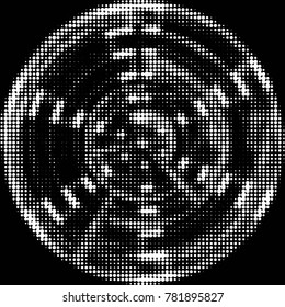 Spotted black and white grunge vector line background. Abstract halftone illustration background. Grunge grid polka dot background pattern
