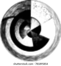 Spotted black and white grunge vector line background. Abstract halftone illustration background. Grunge grid polka dot background pattern
