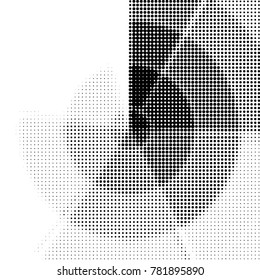 Spotted black and white grunge vector line background. Abstract halftone illustration background. Grunge grid polka dot background pattern
