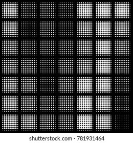 Spotted black and white grunge vector line background. Abstract halftone illustration background. Grunge grid polka dot background pattern
