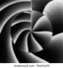 Spotted black and white grunge vector line background. Abstract halftone illustration background. Grunge grid polka dot background pattern
