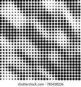 Spotted black and white grunge vector line background. Abstract halftone illustration background. Grunge grid polka dot background pattern
