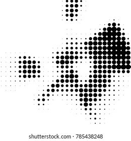 Spotted black and white grunge vector line background. Abstract halftone illustration background. Grunge grid polka dot background pattern
