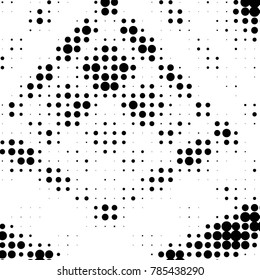 Spotted black and white grunge vector line background. Abstract halftone illustration background. Grunge grid polka dot background pattern
