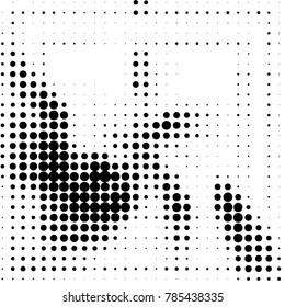 Spotted black and white grunge vector line background. Abstract halftone illustration background. Grunge grid polka dot background pattern
