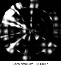 Spotted black and white grunge vector line background. Abstract halftone illustration background. Grunge grid polka dot background pattern

