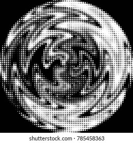 Spotted black and white grunge vector line background. Abstract halftone illustration background. Grunge grid polka dot background pattern
