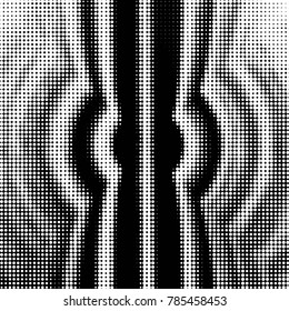 Spotted black and white grunge vector line background. Abstract halftone illustration background. Grunge grid polka dot background pattern
