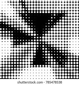Spotted black and white grunge vector line background. Abstract halftone illustration background. Grunge grid polka dot background pattern
