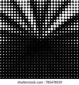Spotted black and white grunge vector line background. Abstract halftone illustration background. Grunge grid polka dot background pattern

