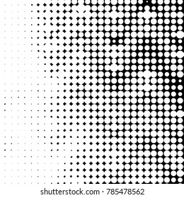 Spotted black and white grunge vector line background. Abstract halftone illustration background. Grunge grid polka dot background pattern
