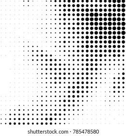 Spotted black and white grunge vector line background. Abstract halftone illustration background. Grunge grid polka dot background pattern
