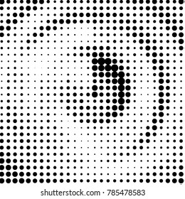 Spotted black and white grunge vector line background. Abstract halftone illustration background. Grunge grid polka dot background pattern
