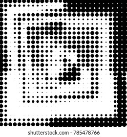 Spotted black and white grunge vector line background. Abstract halftone illustration background. Grunge grid polka dot background pattern
