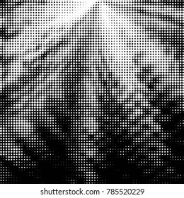 Spotted black and white grunge vector line background. Abstract halftone illustration background. Grunge grid polka dot background pattern