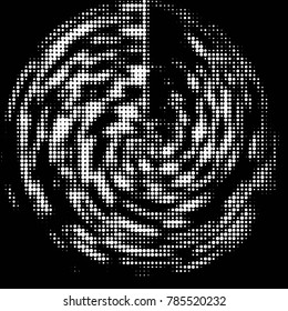 Spotted black and white grunge vector line background. Abstract halftone illustration background. Grunge grid polka dot background pattern