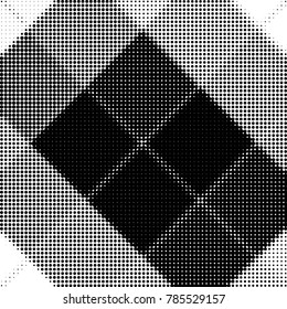 Spotted black and white grunge vector line background. Abstract halftone illustration background. Grunge grid polka dot background pattern