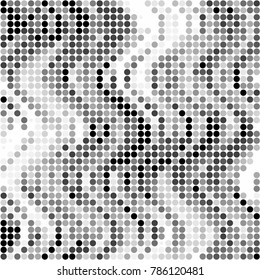 Spotted black and white grunge vector line background. Abstract halftone illustration background. Grunge grid polka dot background pattern

