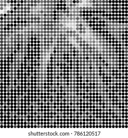 Spotted black and white grunge vector line background. Abstract halftone illustration background. Grunge grid polka dot background pattern
