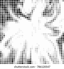 Spotted black and white grunge vector line background. Abstract halftone illustration background. Grunge grid polka dot background pattern
