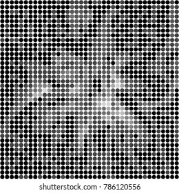 Spotted black and white grunge vector line background. Abstract halftone illustration background. Grunge grid polka dot background pattern

