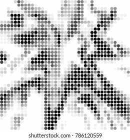 Spotted black and white grunge vector line background. Abstract halftone illustration background. Grunge grid polka dot background pattern
