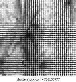 Spotted black and white grunge vector line background. Abstract halftone illustration background. Grunge grid polka dot background pattern
