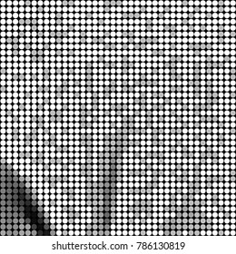 Spotted black and white grunge vector line background. Abstract halftone illustration background. Grunge grid polka dot background pattern
