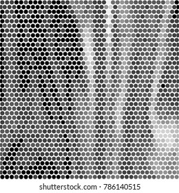 Spotted black and white grunge vector line background. Abstract halftone illustration background. Grunge grid polka dot background pattern
