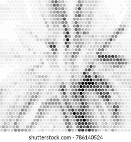 Spotted black and white grunge vector line background. Abstract halftone illustration background. Grunge grid polka dot background pattern
