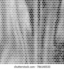 Spotted black and white grunge vector line background. Abstract halftone illustration background. Grunge grid polka dot background pattern
