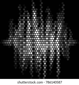 Spotted black and white grunge vector line background. Abstract halftone illustration background. Grunge grid polka dot background pattern
