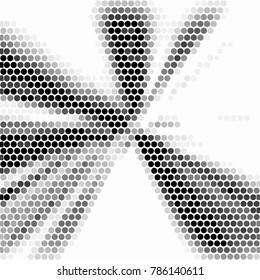 Spotted black and white grunge vector line background. Abstract halftone illustration background. Grunge grid polka dot background pattern

