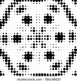 Spotted black and white grunge vector line background. Abstract halftone illustration background. Grunge grid polka dot background pattern
