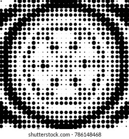 Spotted black and white grunge vector line background. Abstract halftone illustration background. Grunge grid polka dot background pattern
