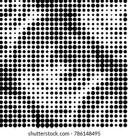 Spotted black and white grunge vector line background. Abstract halftone illustration background. Grunge grid polka dot background pattern
