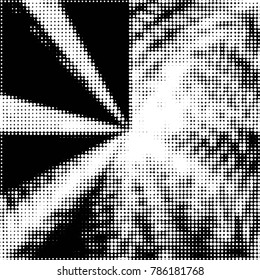 Spotted black and white grunge vector line background. Abstract halftone illustration background. Grunge grid polka dot background pattern
