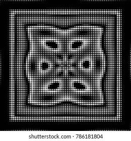 Spotted black and white grunge vector line background. Abstract halftone illustration background. Grunge grid polka dot background pattern
