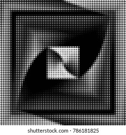 Spotted black and white grunge vector line background. Abstract halftone illustration background. Grunge grid polka dot background pattern
