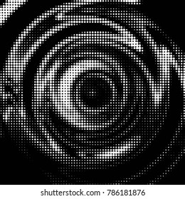 Spotted black and white grunge vector line background. Abstract halftone illustration background. Grunge grid polka dot background pattern
