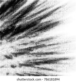 Spotted black and white grunge vector line background. Abstract halftone illustration background. Grunge grid polka dot background pattern
