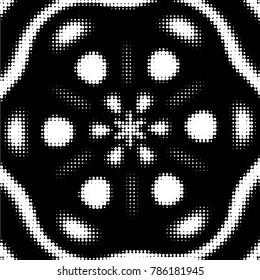 Spotted black and white grunge vector line background. Abstract halftone illustration background. Grunge grid polka dot background pattern
