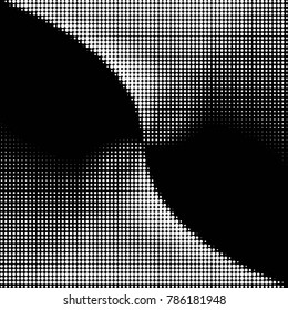 Spotted black and white grunge vector line background. Abstract halftone illustration background. Grunge grid polka dot background pattern
