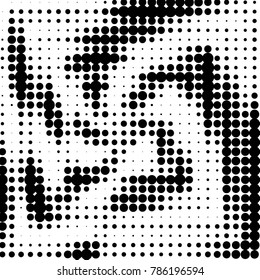 Spotted black and white grunge vector line background. Abstract halftone illustration background. Grunge grid polka dot background pattern
