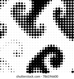 Spotted black and white grunge vector line background. Abstract halftone illustration background. Grunge grid polka dot background pattern
