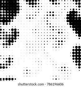 Spotted black and white grunge vector line background. Abstract halftone illustration background. Grunge grid polka dot background pattern
