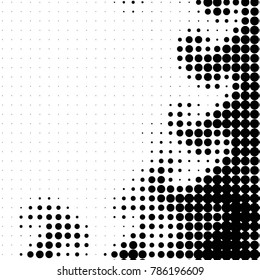 Spotted black and white grunge vector line background. Abstract halftone illustration background. Grunge grid polka dot background pattern
